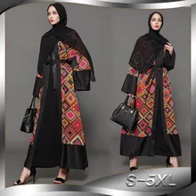 

Fashion Adult Muslim Maxi Dress Trumpet Sleeve Abaya Long Robes Tunic Middle East Arab Turkish Islamic Clothing Plus Size Abaya