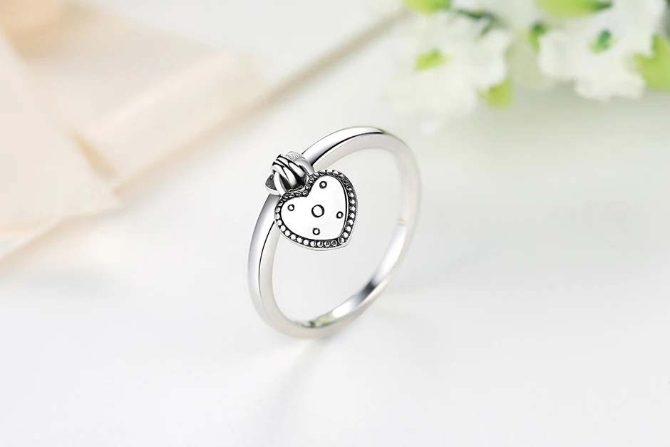 Новинка, оригинальное 925 пробы серебряное кольцо с замком в виде сердца, романтичное кольцо для женщин, свадебный подарок, роскошные ювелирные изделия