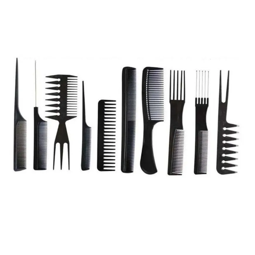 2017 * Best price new Good quality 10 pcs Combs Black Pro Salon styling