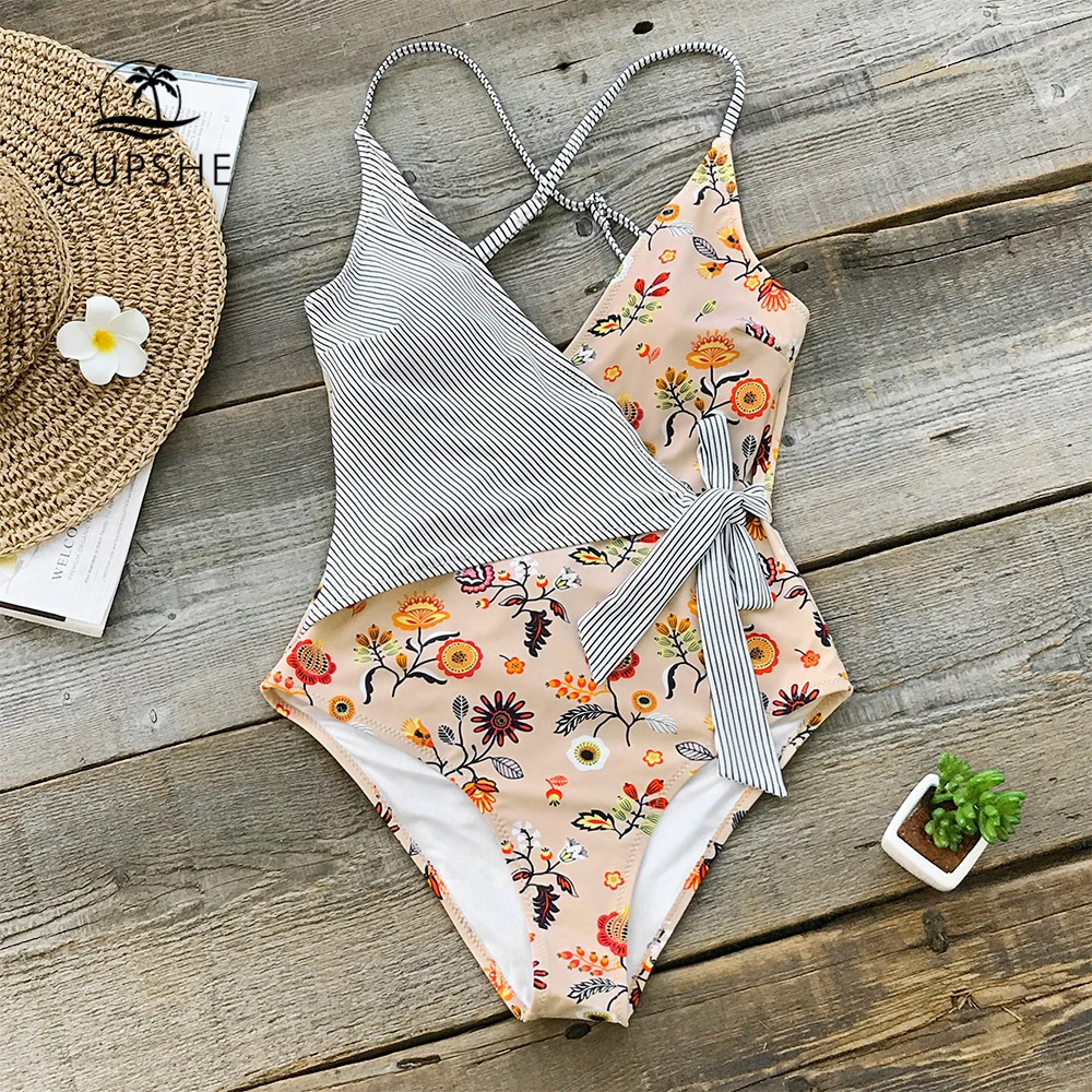 sunny floral bikini cupshe