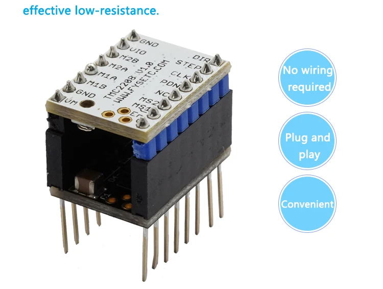 3d принтер Ультра тихий протектор шаговый двигатель драйвер Материнские платы аксессуары штекер-тип бесшумный шаговый для TMC2130 V1.1/TMC2208