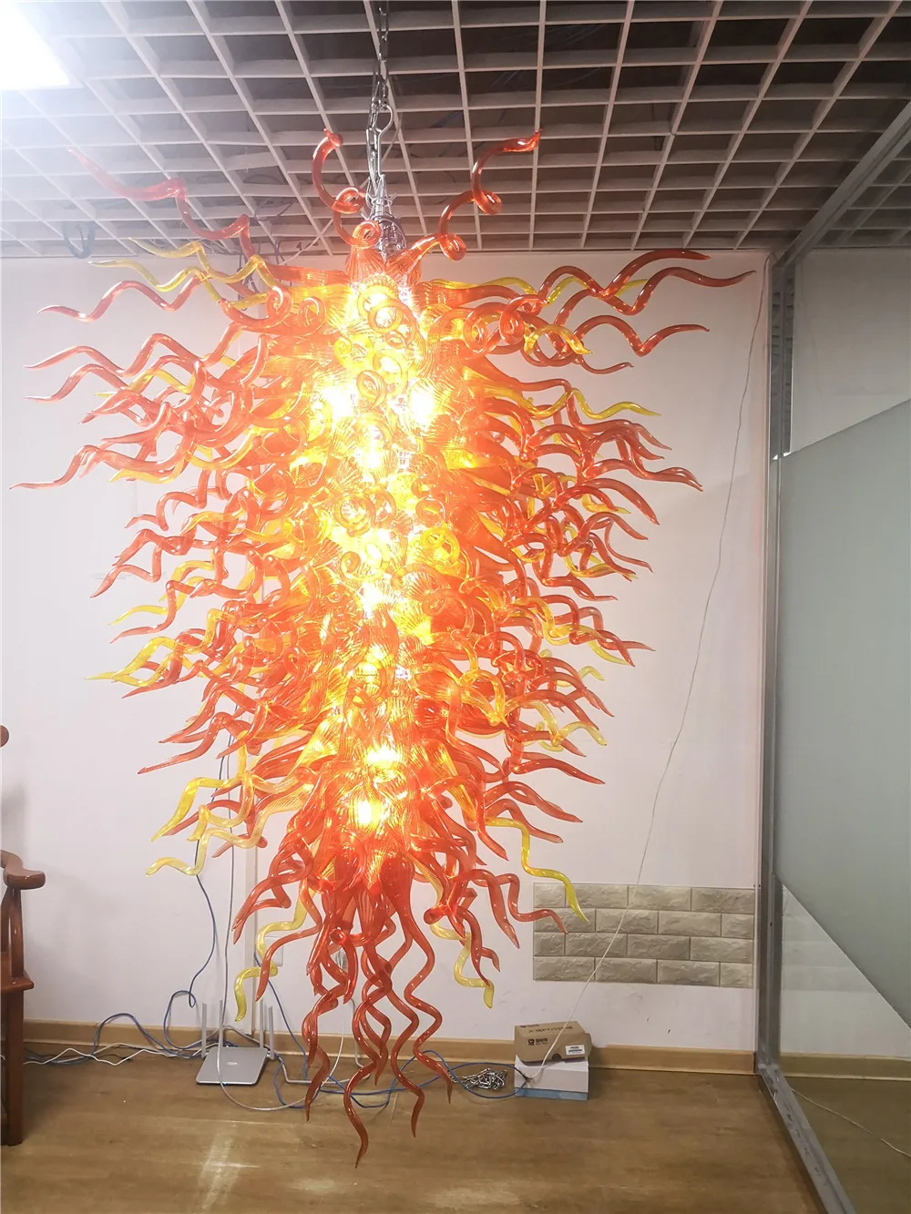 Candelabro de cristal de Murano para decoración de casa, iluminación