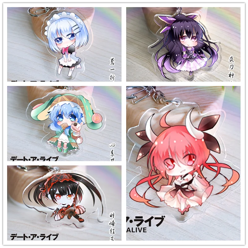 

Date A Live Yatogami Tohka anime Acrylic keychain Pendant Keyring Cosplay surrounding key chains ornament new