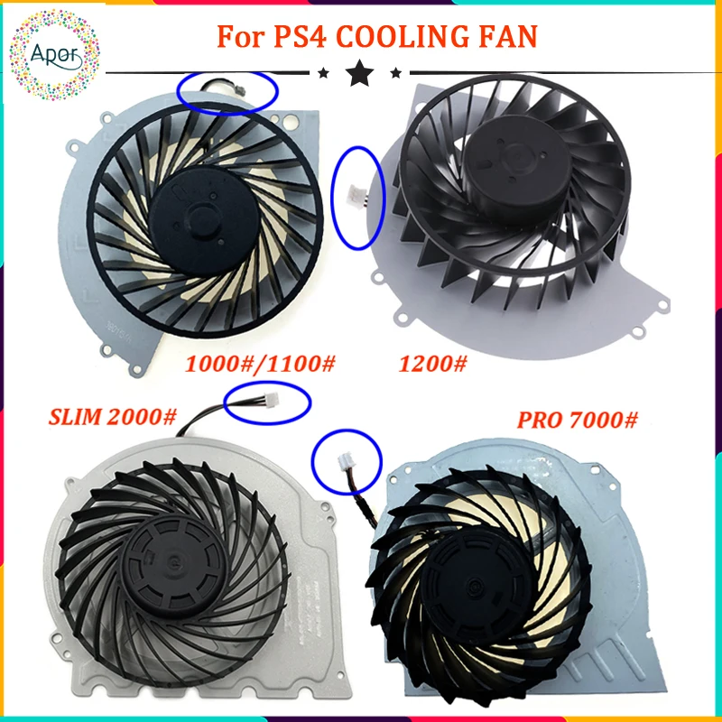 

Internal Cooling Fan 3 Pin Connecter For SONY for Playstation 4 ( PS4 ) 1000/1100 1200 2000 7000# Model Lighter CPU Cooler Fans