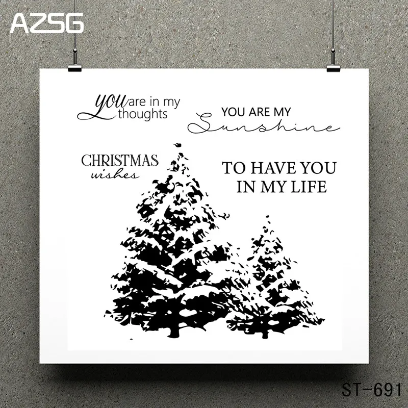 

AZSG Christmas Trees Transparent Clear Stamps for DIY Scrapbooking/photo Album Decorative Cutting Dies and Clear Stamp Sheets