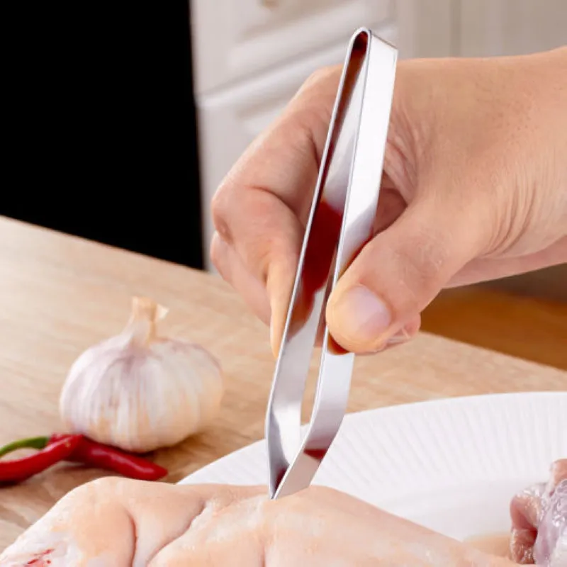 New Stainless Steel Fish Bone Vegetable Peeling Tweezers Remover Pincer Kitchen Tool