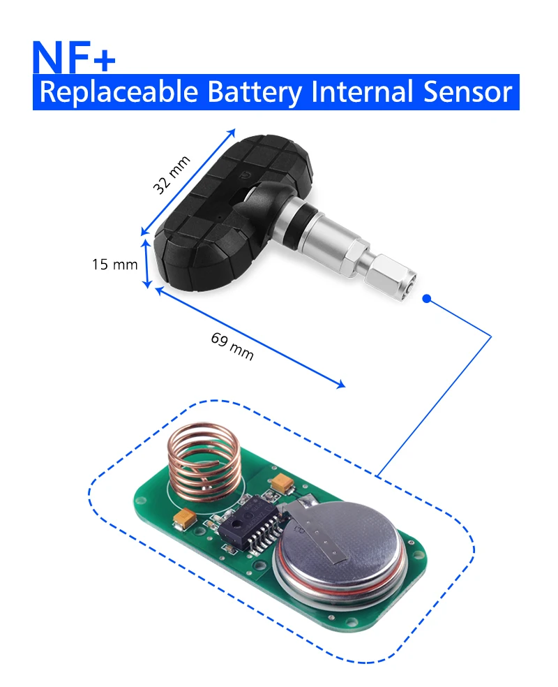Только для CAREUD встроенные TPMS! NF+ автомобильный беспроводной внутренний датчик со сменной батареей для защиты от кражи и потери
