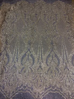 

glued glitter net lace african net Lace fabric nigerian french fabric CiCi-52401 with glitter high quality