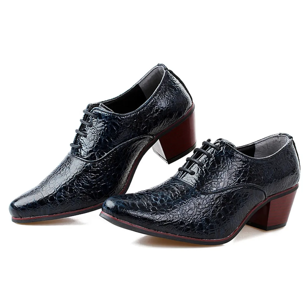 Большие размеры; дышащая мужская обувь; распродажа; деловая обувь с острым носком; Мужская обувь в стиле ретро на высоком каблуке; дизайнерская дешевая обувь из Китая