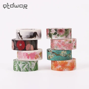 

1PC 15mmx7m Cute Kawaii Flowers Masking Paper Washi Tape Decorative Adhesive Tape Diy Scrapbooking Sticker Label Stationery