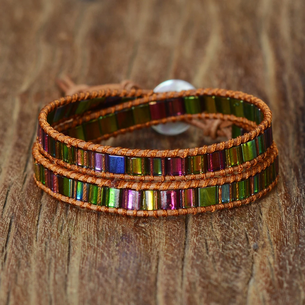Buy Wholesale 10pcs/lot Beaded Leather Wrap/Multi