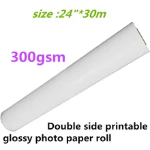 300 г 24in дешевый струйный принтер с глянцевым покрытием двухсторонняя глянцевая фотобумага, струйная печать водонепроницаемая глянцевая бумага размер рулона