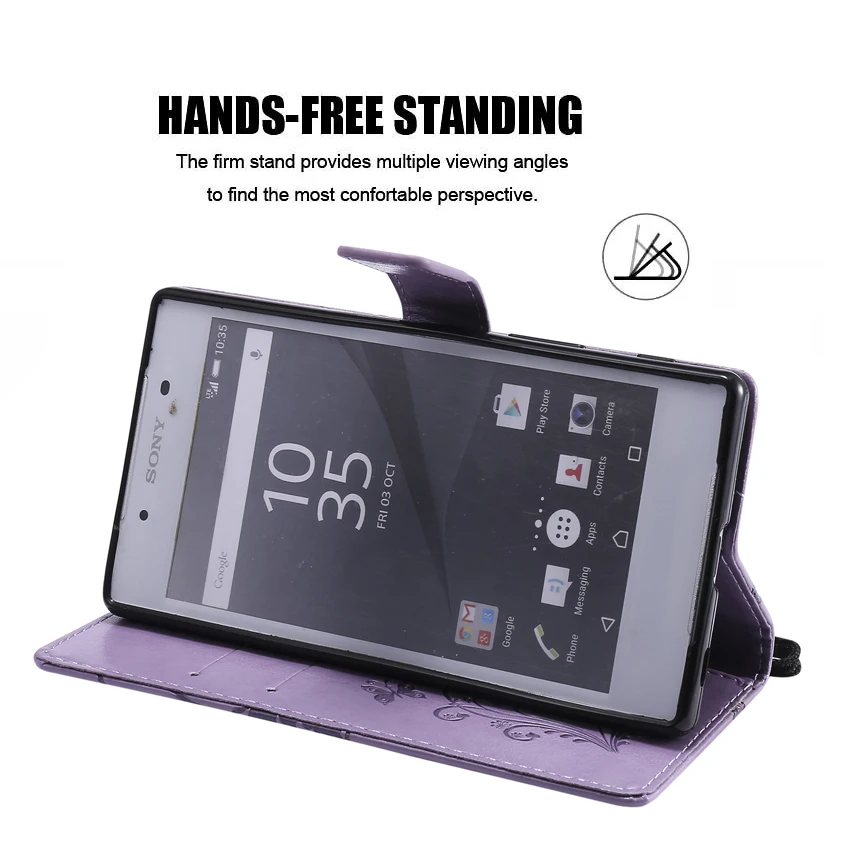 3D Flip Leather Wallet Stand Phone Case For SONY Xperia Z5Z5 CompactZ3Z3 Mini 3D Butterfly Magnetic Cover Funda w Card Slots  (5)