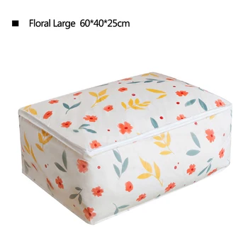 

Foldable Storage Bag Thicken PEVA Clothes Blanket Quilt Closet Sweater Organizer Box Floral Geometry Pattern Quilt Case Box CF30