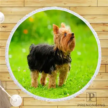 

Custom DIY Customized Microfiber Fabric lovely dogs (1)@1 Round Beach Blanket Towel Printed on Demand 150cm #19-01-28-3-107