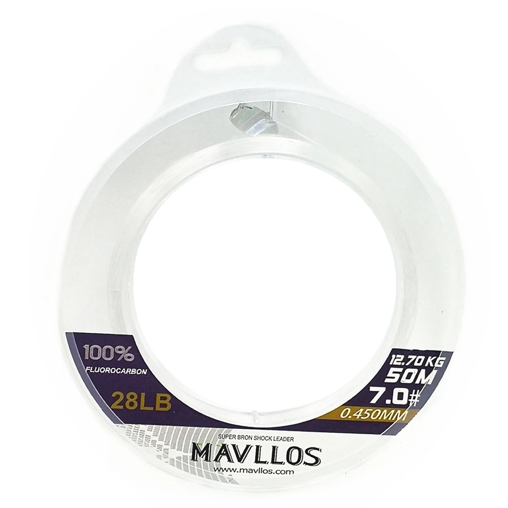 Mavllos 100% 100M Fluorocarbon Fishing Line Carp Super Strong Leader Carbon Fiber Saltwater Fly Fishing Line Monofilament Lines