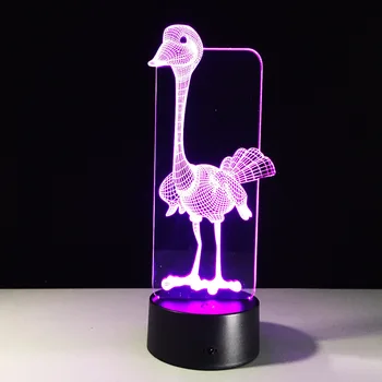 

7 Colour Ostrich Stereo Vision Lamp Camel USB Nightlight Indoor Atmosphere Lamp Remote Touch Switch 7 Color Change Bedroom Light