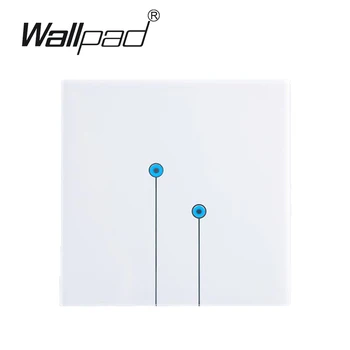 

White LED 2 gangs 1 way Waterproof Glass Screen touch light switches 110V~220V light switch touch,Wallpad Free OEM,Free Shipping