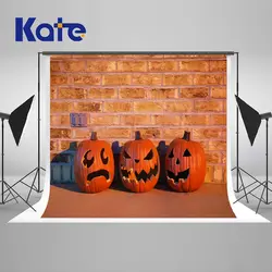 Kate Happy Pumpkins фоны для фотосессии моющиеся Хэллоуин фоны для фотографии кирпичная стена дети backgrounds