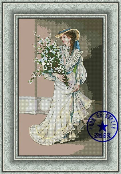 CS-1285 cross stitch kit elegance elegant lady woman movie star superstar Dimensions 03767.jpg