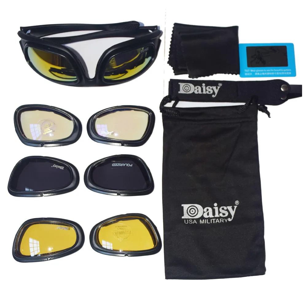 Daisy C5 поляризационные армейские очки, военные солнцезащитные очки с 4 линзами, набор мужских тактических очков для военных игр, спортивные поляризованные очки для улицы