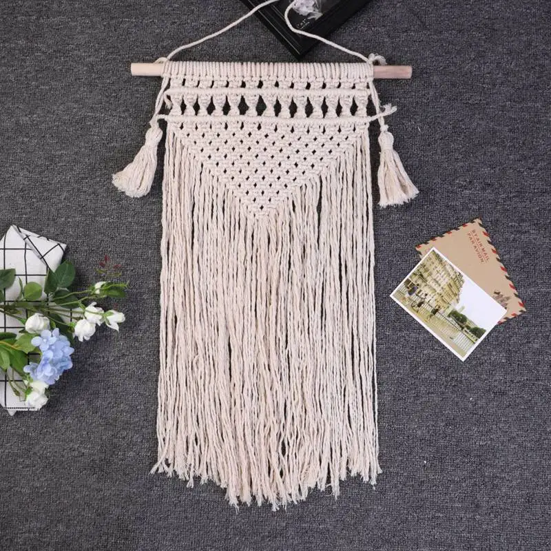 Handwoven хлопковой нитью Craft Уникальные украшения дома поставки чешские ручной кисточкой гобелен веревки гобелен