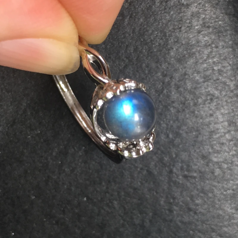 CSJ натуральный синий Лабрадорит Кольцо лунный камень Sunstone гадание духовная медитация ювелирные украшения для женщин