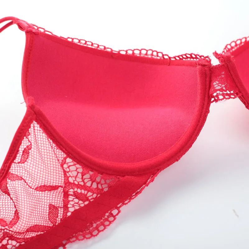 Women Sexy Lace Bra Set Fashion Push Up Underwire Cup Lingerie Front Closure Underwear Bras (5)