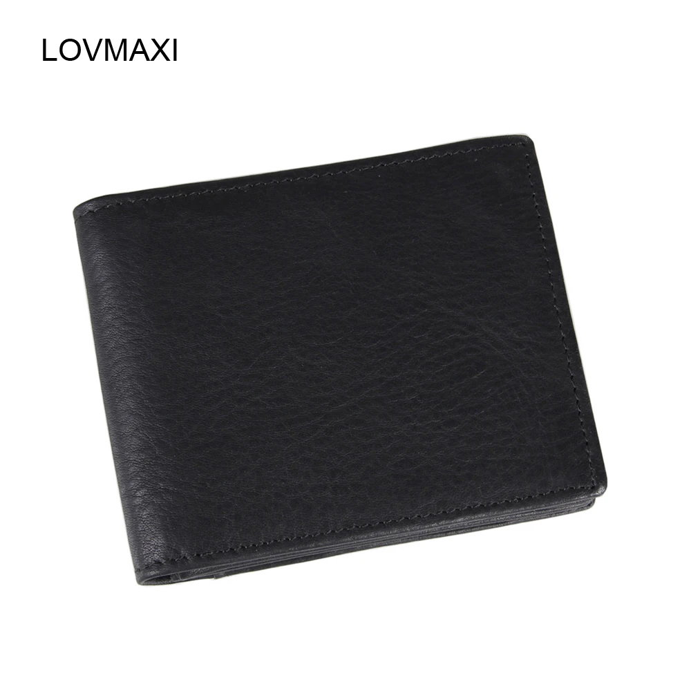 

LOVMAXI New Top-grain cowhide Leather Male Wallets casual brown large capacity wallet multi-function short design purses