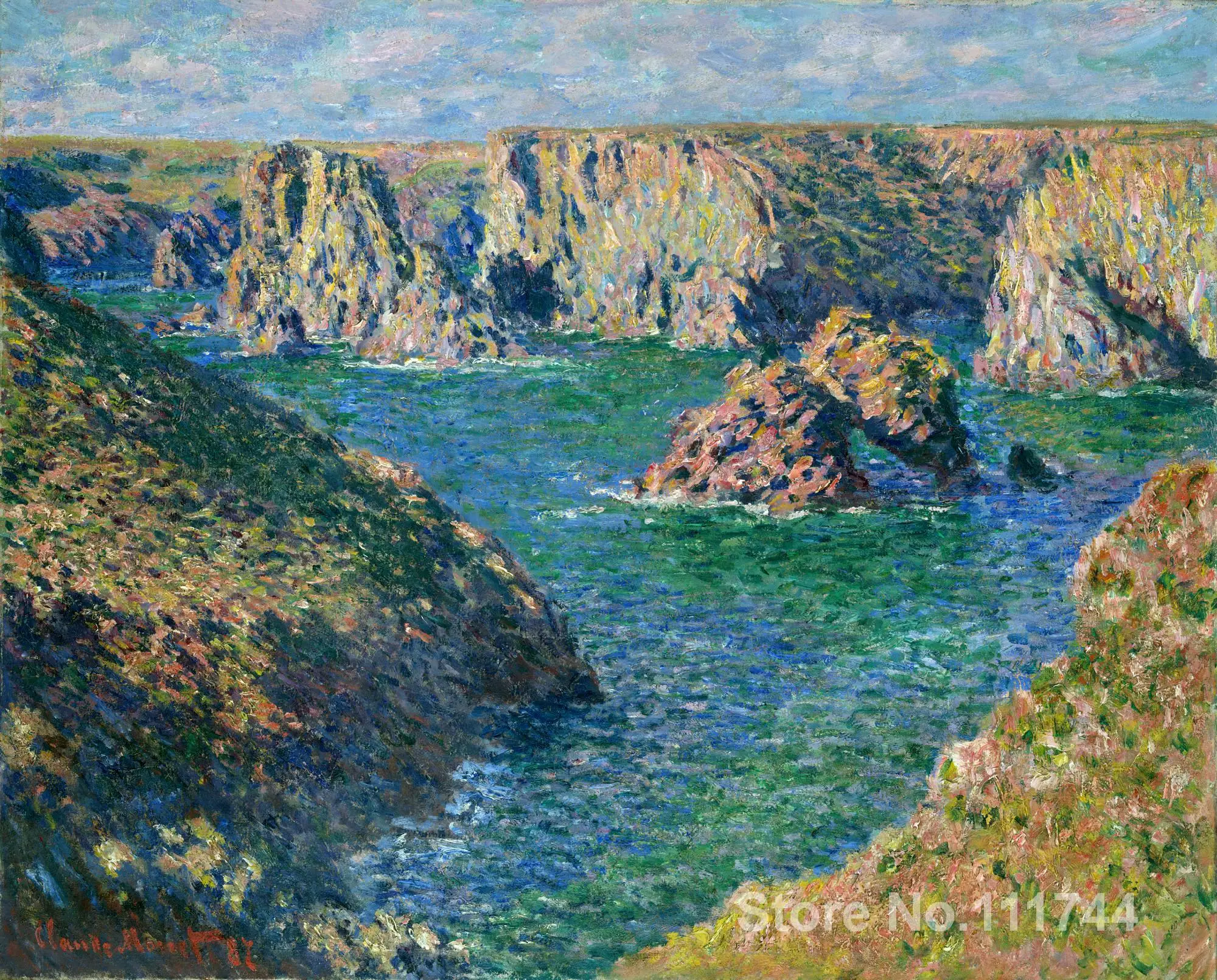

office art Port Donnant Belle Ile famous Claude Monet paintings Hand painted High quality