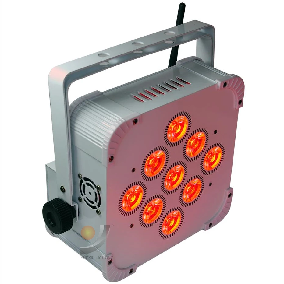 

9x18W LED Battery Par Light with RGBWAUV 6 In 1 WiFi Remote Control For Home Party Night Club Event