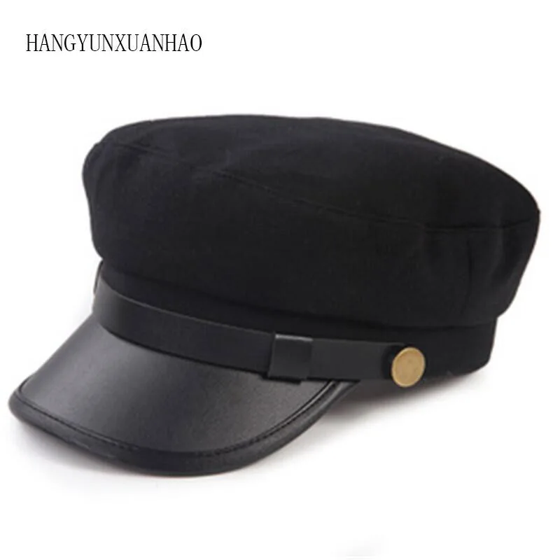 

Brand Men Women Casual Captain Hat Spring Autumn Navy Cap Cotton Military Cap Baseball DropShipping Student Retro caps