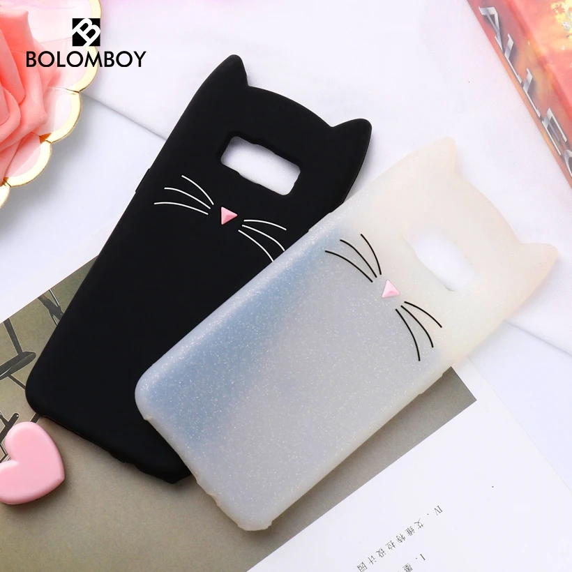 

Bolomboy Case For Samsung Galaxy S10 S9 S8 Plus Cases Cute Cartoon Cat Ear Soft Silicone Cover Coque Samsung S7 S6 Edge Note 9 8