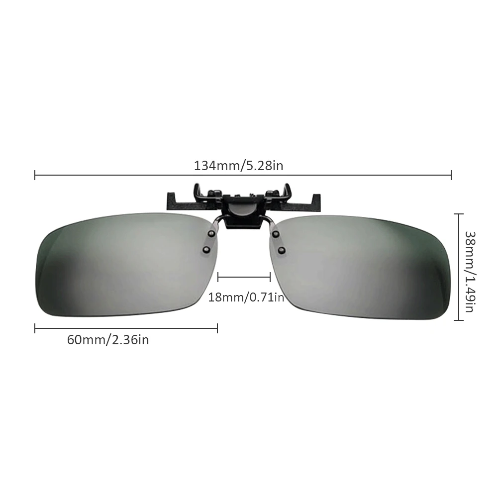 Поляризованные солнцезащитные очки с клипсой для вождения, с линзами ночного видения, солнцезащитные очки для мужчин и женщин, 2 размера - Название цвета: Коричневый