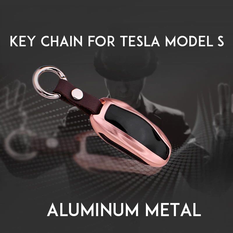 Чехол для ключей автомобиля с цепочкой для Tesla Модель S Премиум алюминиевый Металл