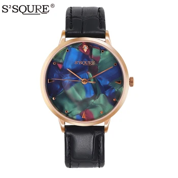 

2019 New Design Women Wristwatch Japan Movement Ladies Quartz Watch Stainless Steel Case Genuine Leather Strap Reloj Mujer