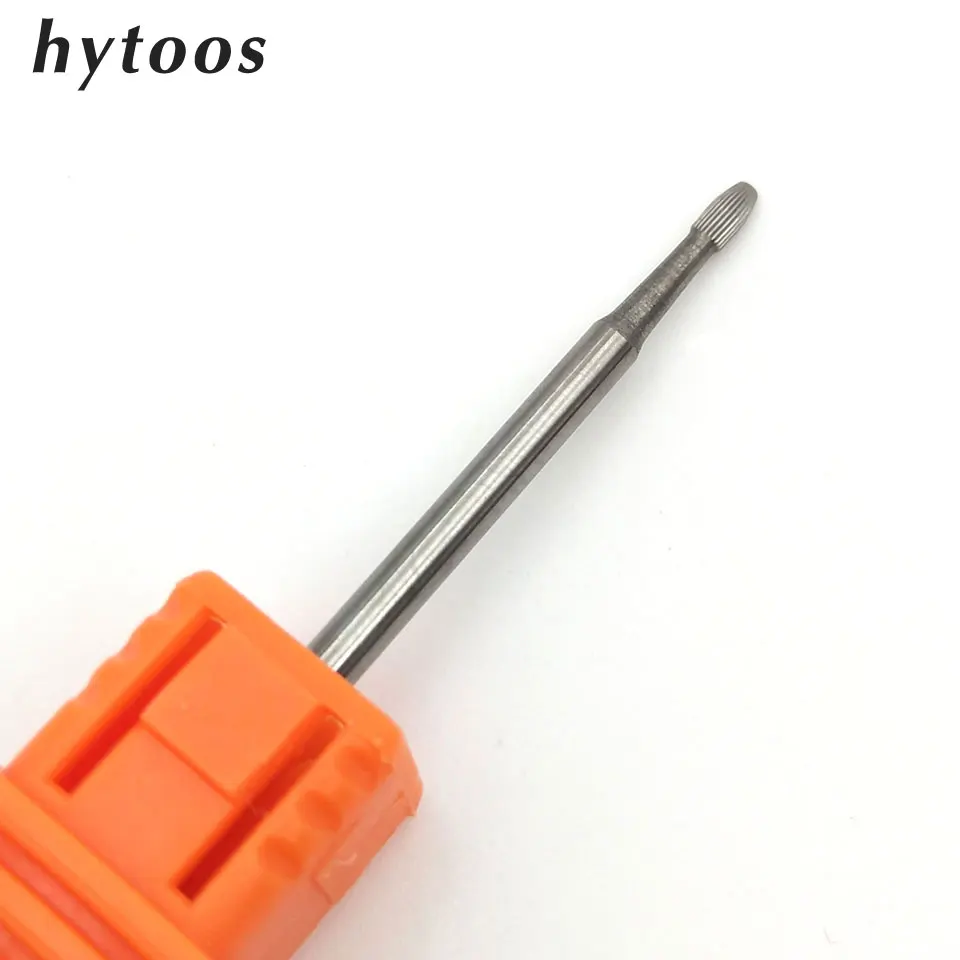 HYTOOS Cuticle Clean Burr Tungsten Carbide Nail Drill Bit 3 32 Rotary Cutter For Manicure Professional