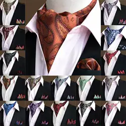 Лидер продаж мужские стильные Пейсли шейный платок, носовой платок шарф Аскот нагрудный платок комплект RSTIE0074
