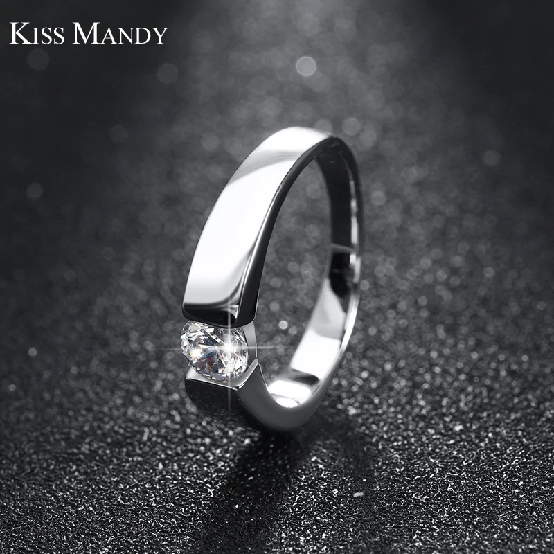 Популярная модель кольца KISS MANDY с прозрачным фианитом класса AAA|women rings|ring womenbrass ring