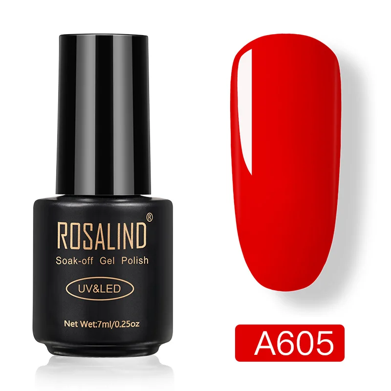 Rosalind nails 7 мл неоновый Гель-лак Гибридный яркий для дизайна ногтей Полупостоянный УФ-лампа основа грунтовка Гель-лак es Гель-лак для ногтей - Цвет: RAA605