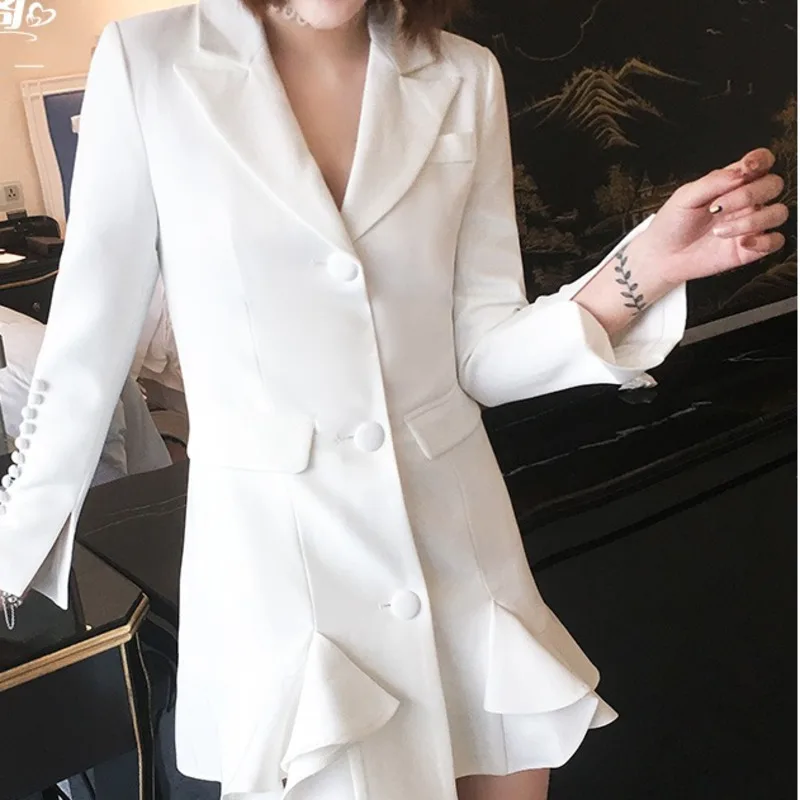 

LANMREM 2019 Spring New Fashion Personality Casual Women Loose Solid Color Temperament Small Suit Jacket TC134