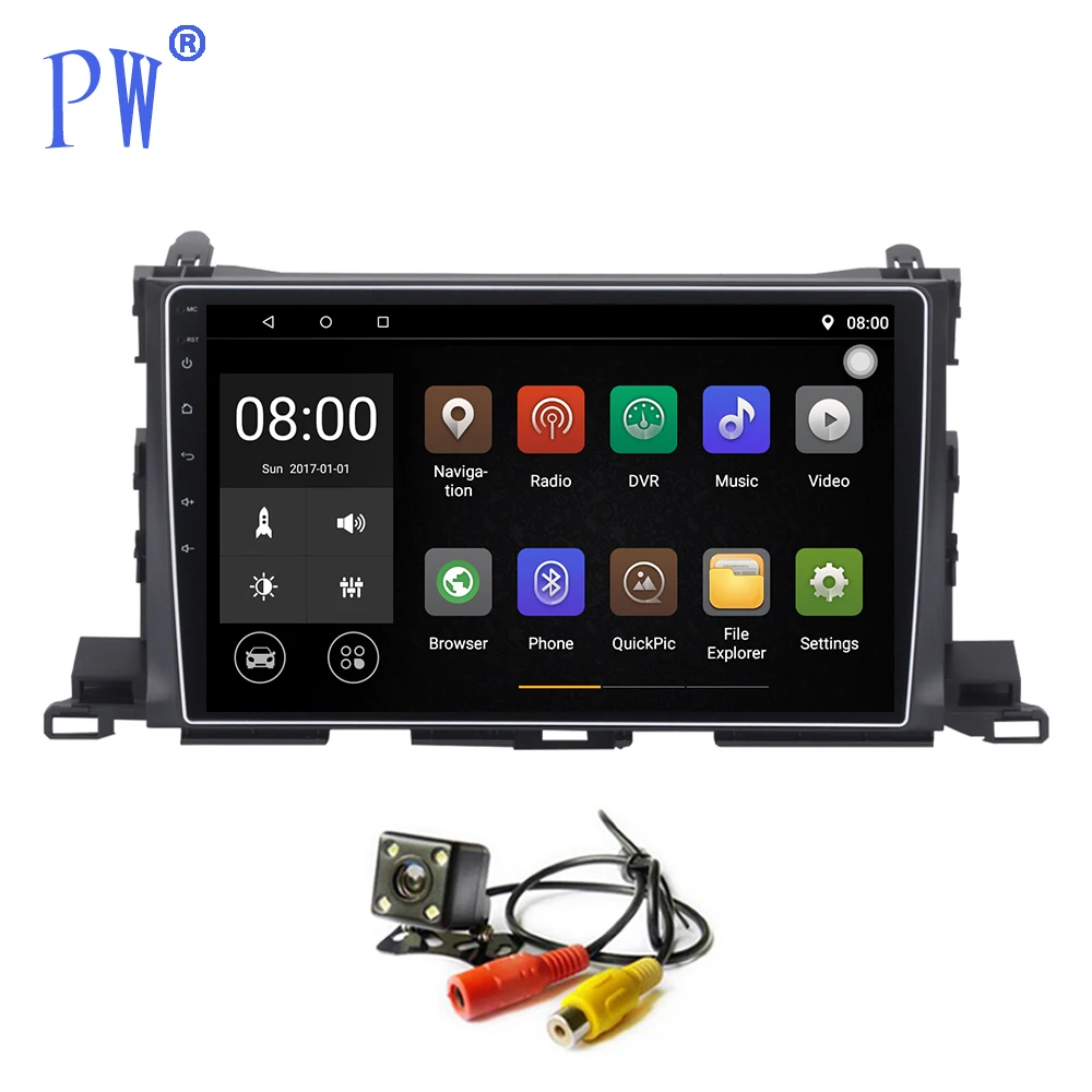 Android 7.1/8.0 Car GPS Stereo Player for Toyota Highlander 2015 2016 Permanent Head Unit Navi Wifi Device Free Map Navigation | Автомобили