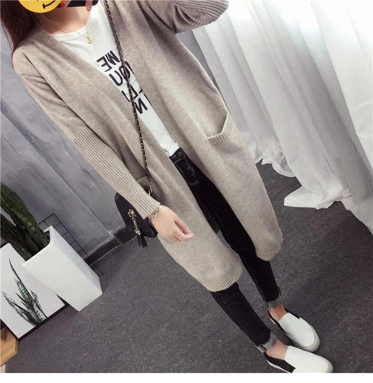 Long Sweater 2018 New sweaters women fashion loose sweater Long sleeve Open Stitch Hooded Good quality HOT Top Sweet sweater Sweaters