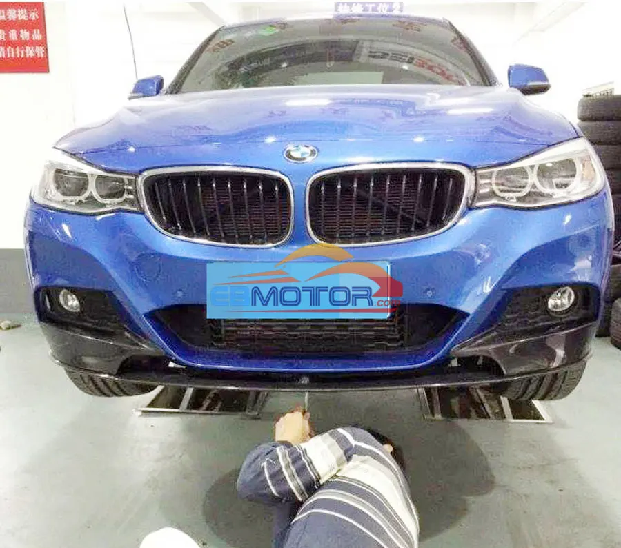 P Стиль Настоящее углеродное волокно передний спойлер сплиттеры 3 шт для BMW F34 GT Gran