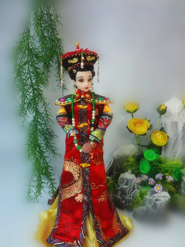 Handmade Ancient Chinese Dolls Qing Dynasty Empress Xiaozhuang Dolls 12 Joints Movable Vintage