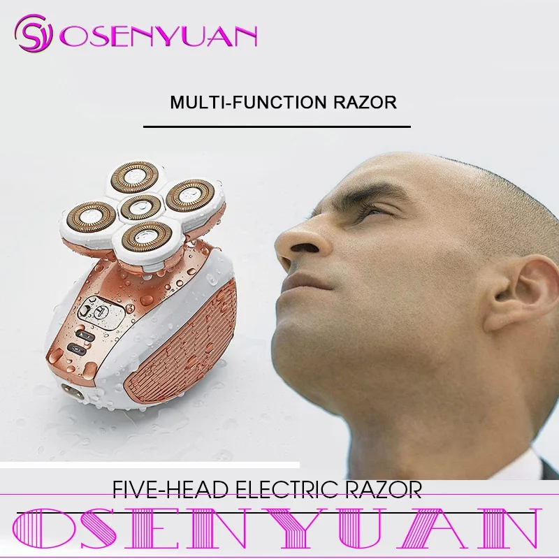 Waterproof Multfunction Bald Razor Electric Hair Removal Epilator