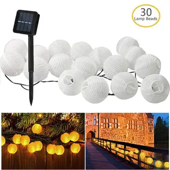 

5M/6.5M 20LEDs/30LEDs Solar Powered Lantern Shape String Lights for Outdoor Garden Landscape Decor Solar Fairy String Light