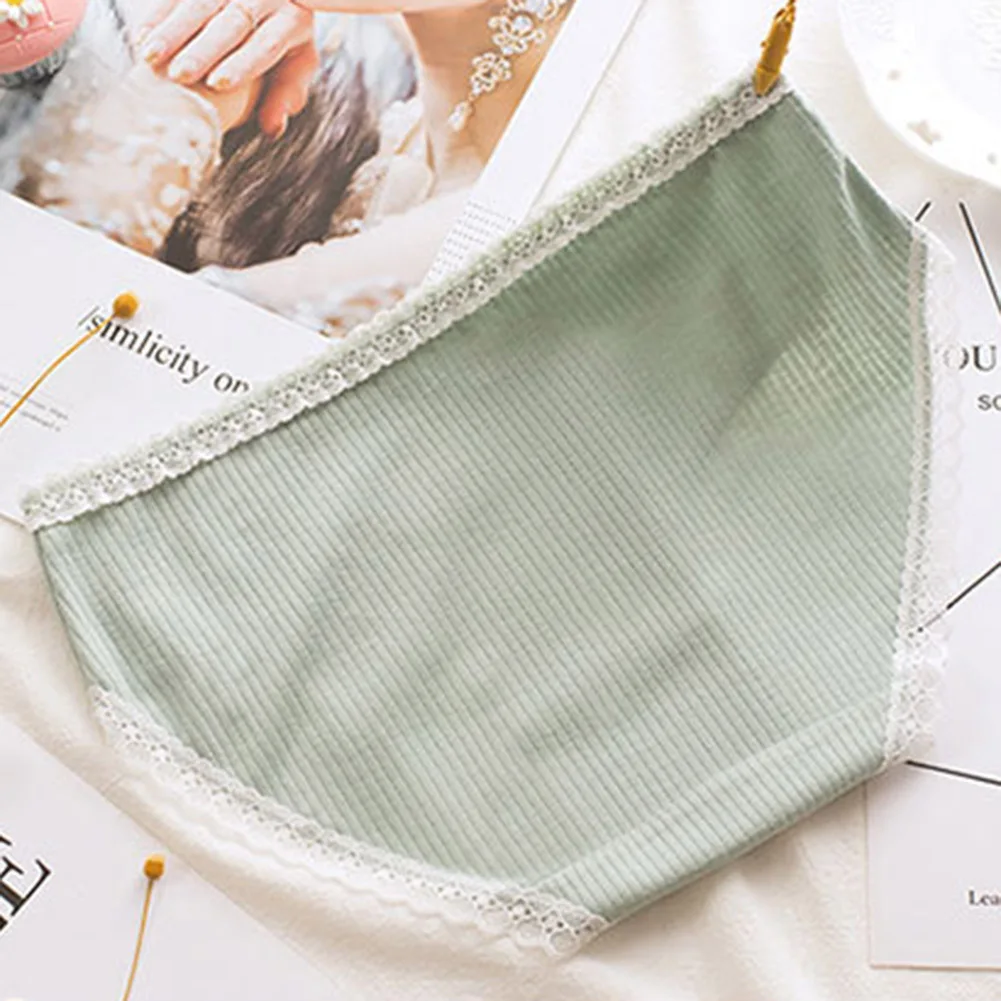 Женские хлопковые трусы нижнее белье кружево Low Rise Briefs Комфортные миди талии