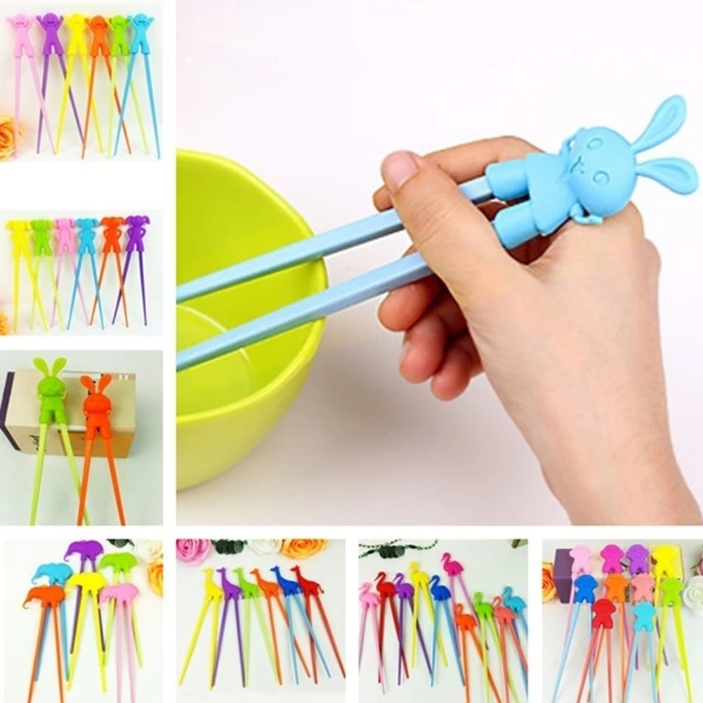

1 Pair Chopsticks for Sushi Baby Kids Cartoon Food Sticks Easy Use Fun Learning Training Helper Dishes Dinner Game Kitchen tools