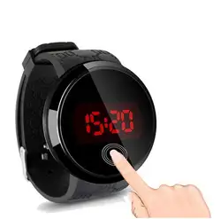 1 шт. Новая мода Relógio masculino Водонепроницаемый Для мужчин светодиодный Сенсорный экран день дата силиконовые цифровые часы для специальный